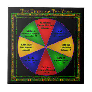 Wiccan Wheel of the Year Keramik Tile Fliese