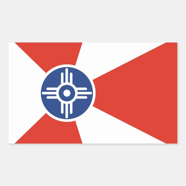 Wichita City flagge Kansas Staat America Country Rechteckiger Aufkleber (Vorderseite)
