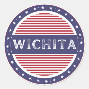 Wichita City Pride Emblem – Amerikanische Identitä Runder Aufkleber