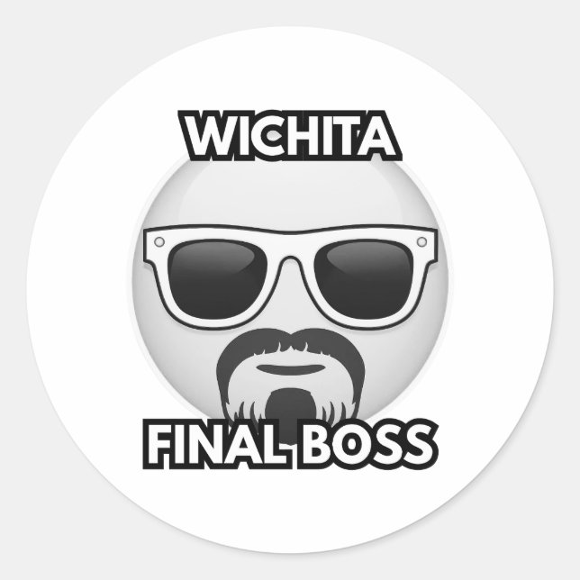 Wichita Endboss Lustiger Aufkleber (Vorderseite)