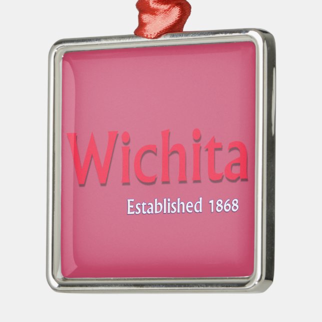 Wichita Established Premium Square Silbernes Ornament (Links)