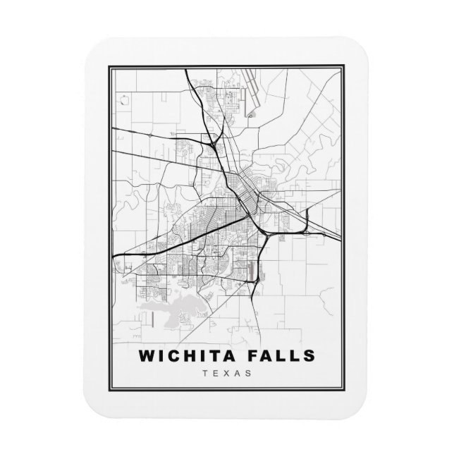 Wichita Falls Map Magnet (Vertikal)