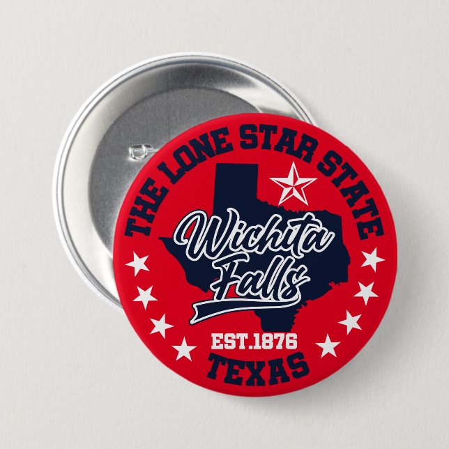 Wichita Falls, Texas Button (Vorne & Hinten)