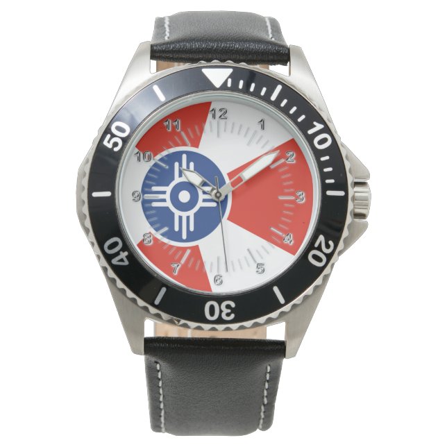 Wichita (Kansas) City flagge Watch Armbanduhr (Vorderseite)