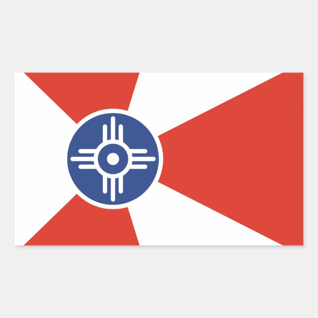 Wichita Kansas ICT Flag Rechteckiger Aufkleber (Vorderseite)