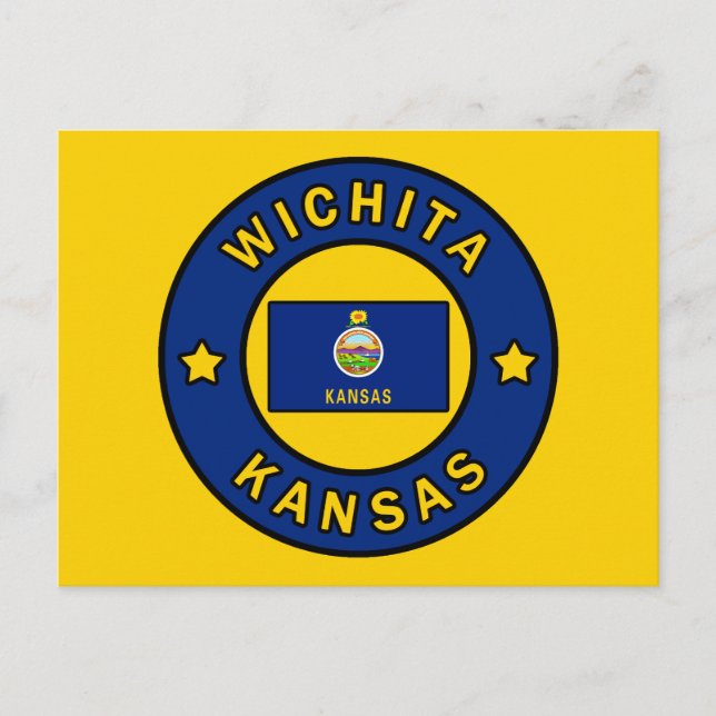 Wichita Kansas Postkarte (Vorderseite)