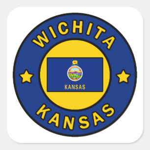 Wichita Kansas Quadratischer Aufkleber