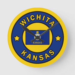 Wichita Kansas Runde Wanduhr