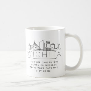 Wichita Kansas Stilisierte City Skyline-Tasse Kaffeetasse