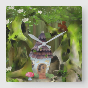 Wichtelwald   quadratische wanduhr