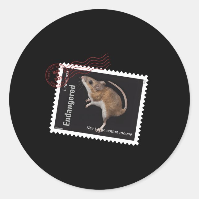 Wichtige Baumwollmousepoten für gefährdete Tierart Runder Aufkleber (Vorderseite)