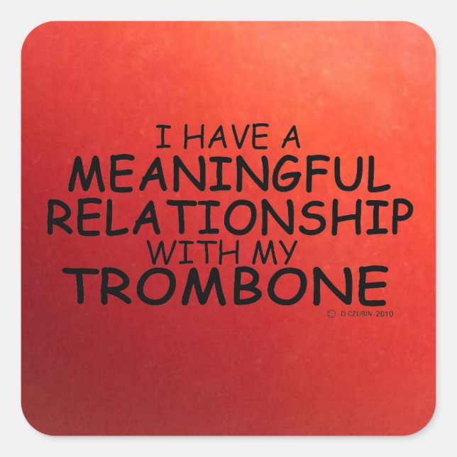 Wichtige Beziehung Trombone Square Sticker (Vorderseite)