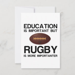 WICHTIGE Bildung FÜR RUGBY Dankeskarte