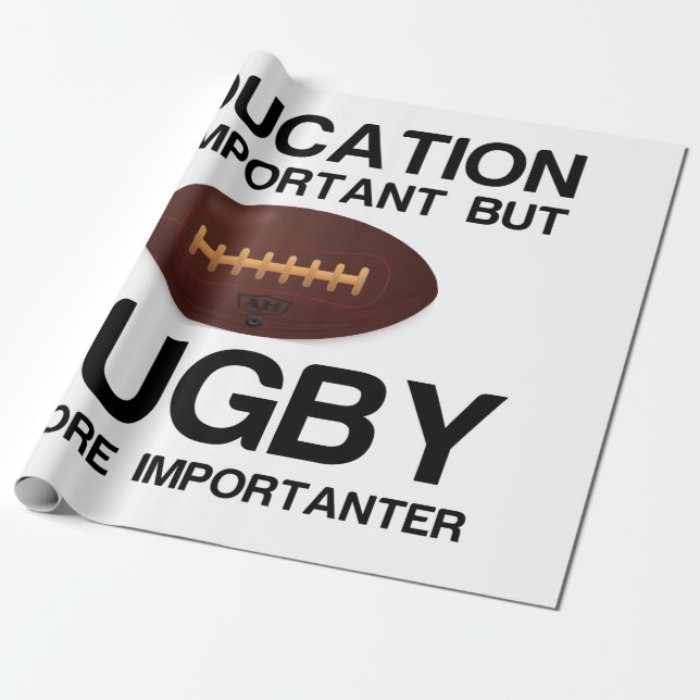 WICHTIGE Bildung FÜR RUGBY Geschenkpapier (Ungerollt)