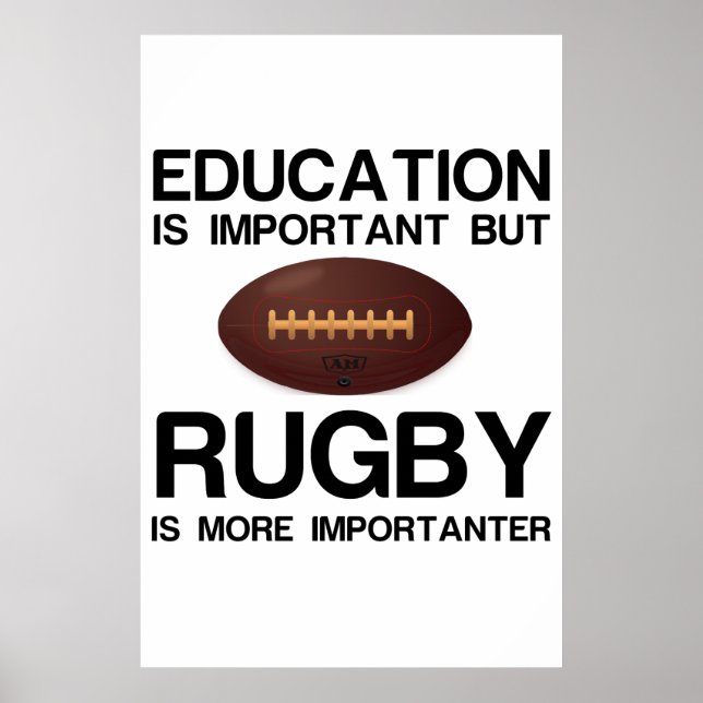 WICHTIGE Bildung FÜR RUGBY Poster (Vorne)