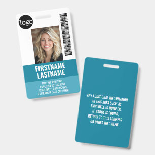 Wichtige Mitarbeiter-ID-Foto, Barcode, Logo, Titel Ausweis