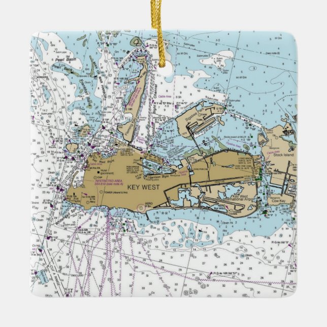 Wichtige West-Nautikkarte Keramikornament (Vorderseite)