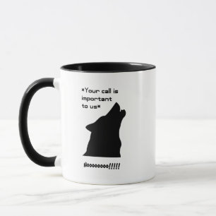 Wichtiger Call Funny Wolf Customer Service Cartoon Tasse