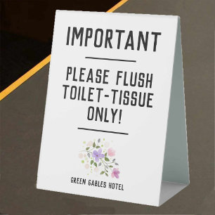 Wichtiger Hinweis - Spültoilettengewebe Tischaufsteller