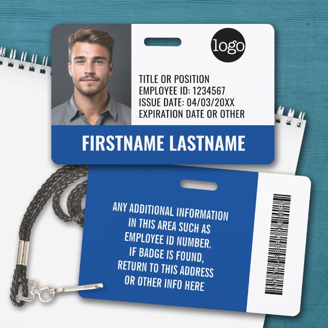 Wichtiges Mitarbeiter-ID-Foto, Bar-Code, Logo, Pro Ausweis (Personalized Name Badge with Photo and Company Logo)