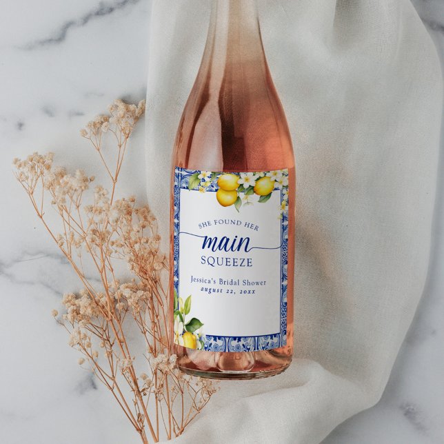 Wichtigste Zitronen und blaues Mittelmeer Weinetikett (Von Creator hochgeladen)