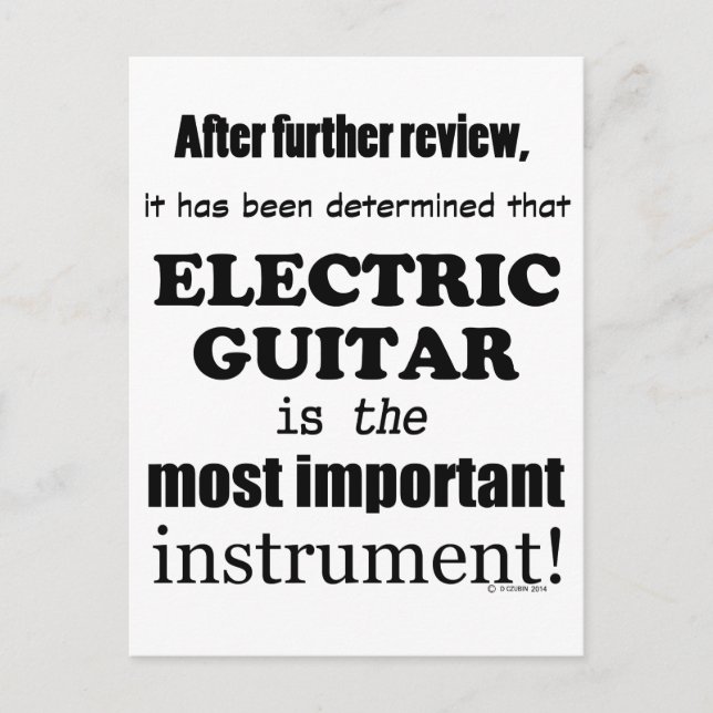 Wichtigstes Instrument der elektrischen Gitarre Postkarte (Vorderseite)