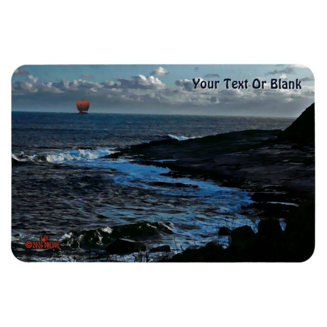 Wick Bay Wikinger-Langschiff Magnet (Horizontal)