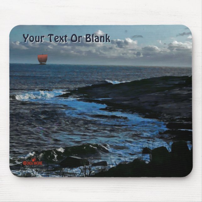 Wick Bay Wikinger-Langschiff Mousepad (Vorne)