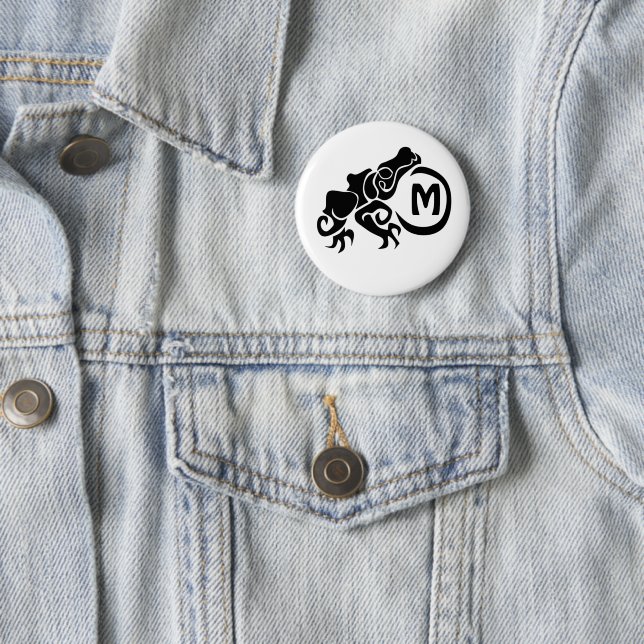 Wick Tribal Frog Monogram Button (Beispiel)