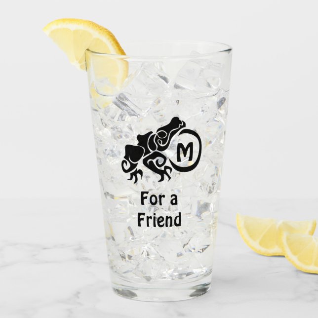 Wick Tribal Frog Monogram Glas (Vorderseite Ice)