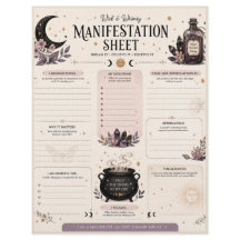 Wick & Whimsy Manifestationsblatt
