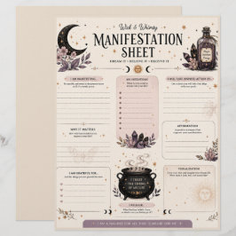 Wick & Whimsy Manifestationsblatt Briefbogen