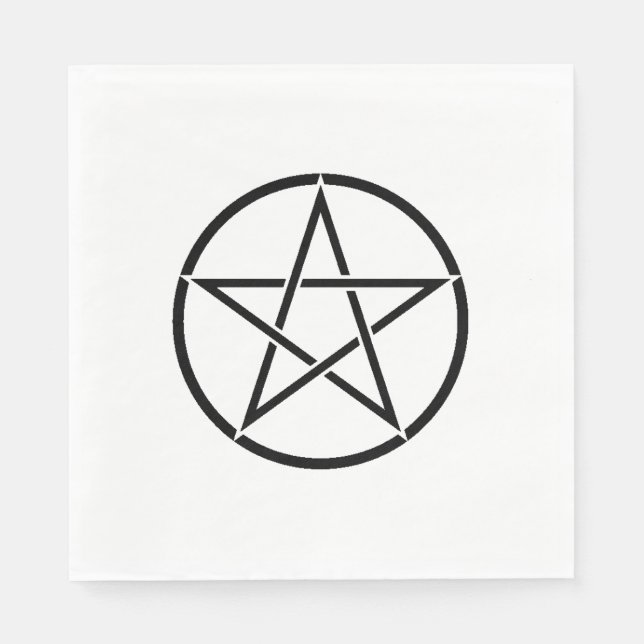 Wickanisches Pentagramm (Pentagram) Serviette (Vorderseite)
