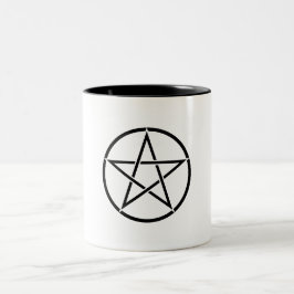 Wickanisches Pentagramm (Pentagram) Zweifarbige Tasse