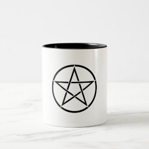 Wickanisches Pentagramm (Pentagram) Zweifarbige Tasse