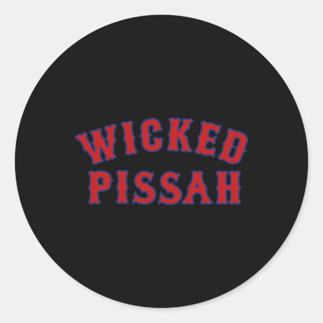 Wicked Ah Funny Er Boston New England Southie Gift Runder Aufkleber (Vorderseite)