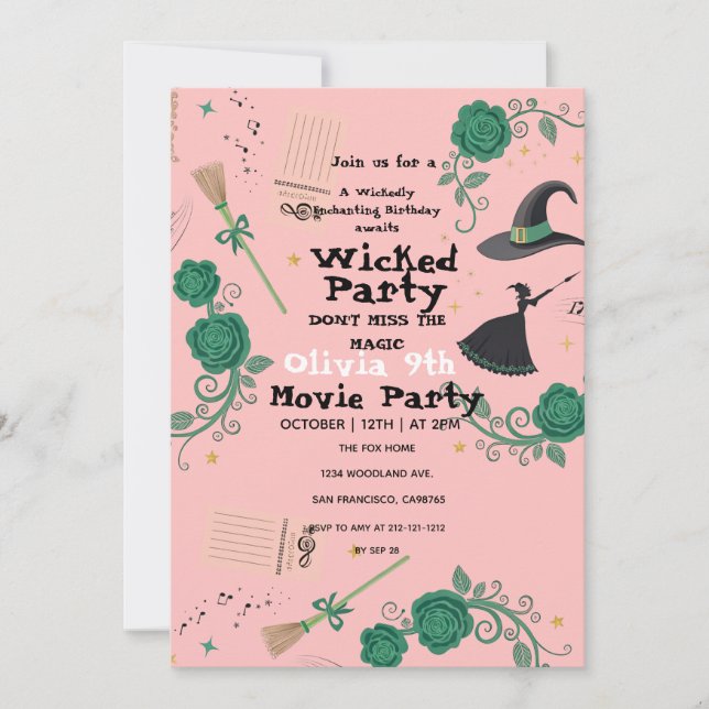 Wicked Birthday Invitation (Devant)