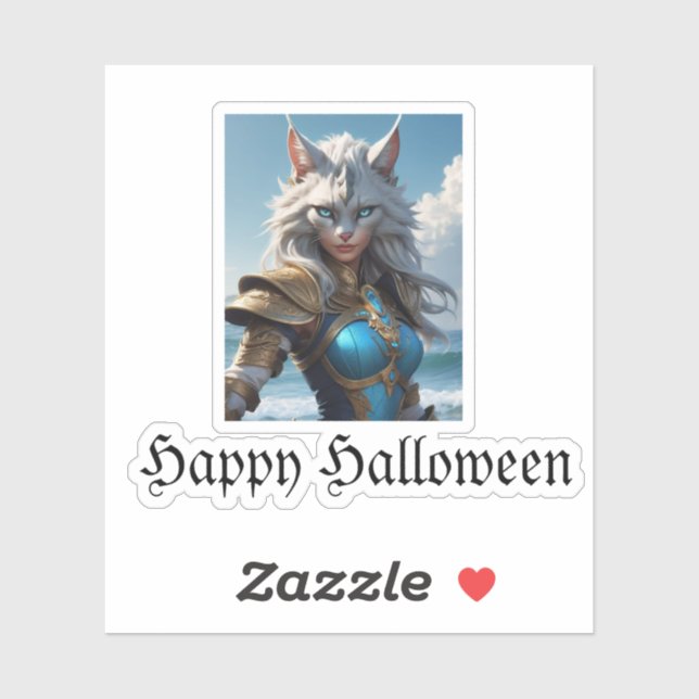 Wicked Blue Mit Augen Cat Aufkleber (Blatt)