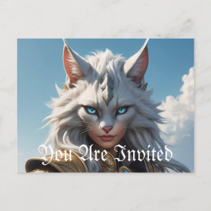 Wicked Blue Mit Augen Cat Einladungspostkarte