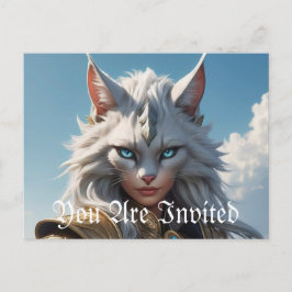 Wicked Blue Mit Augen Cat Einladungspostkarte