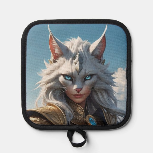 Wicked Blue Mit Augen Cat Topflappen (Vorderseite)