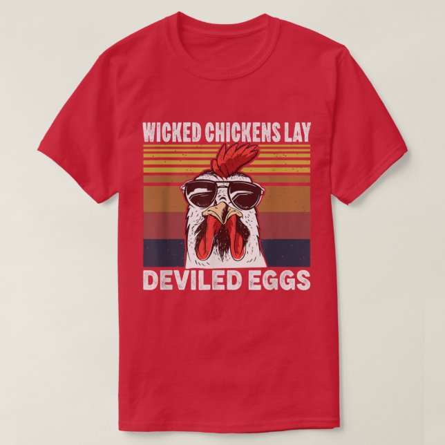 Wicked Chickens Lay Deviled Eggs Kostüm Halloween T-Shirt (Design vorne)