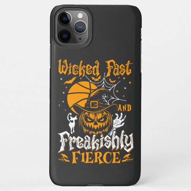 Wicked Fast And Freakishly Fierce Sports Halloween iPhone Hülle (Rückseite)