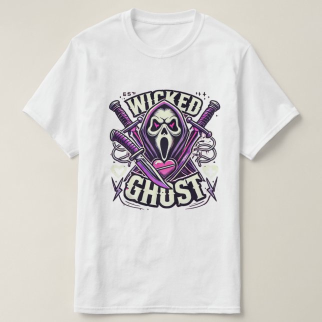 Wicked Ghost: Neon Sensenmann T-Shirt (Design vorne)