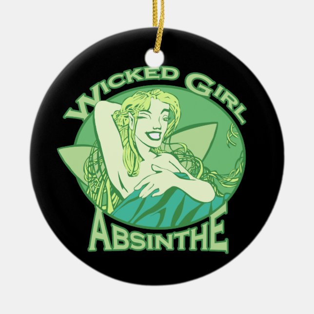 Wicked Girl Absinthe Keramikornament (Vorne)