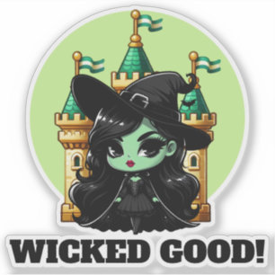 Wicked Good Little Green Hexe Einladung Aufkleber