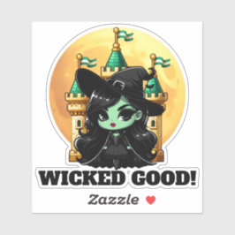 Wicked Good Little Green Witch Moon Castle Aufkleber