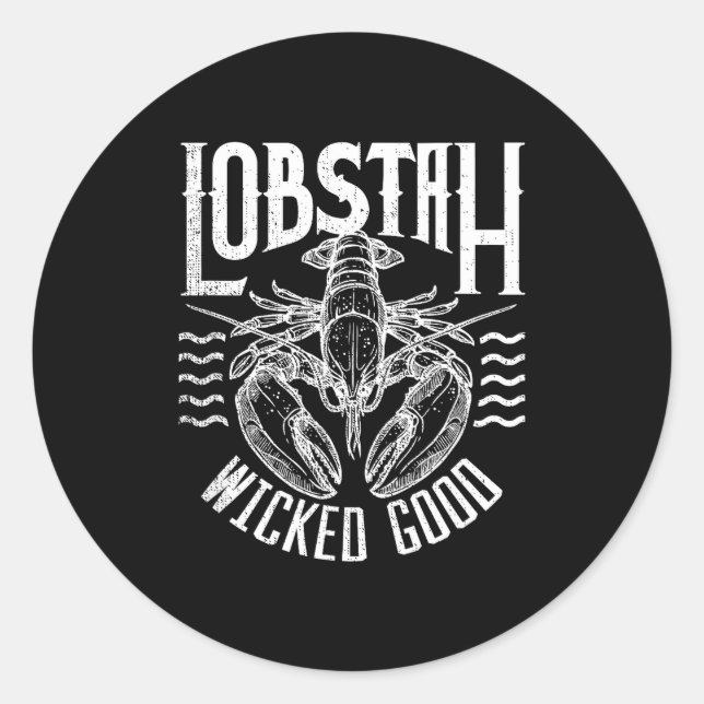 Wicked Good Lobstah Funny Maine Boston Cape Cod Lo Runder Aufkleber (Vorderseite)