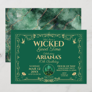 Wicked Good Time Green Birthday Party Invitation Einladung