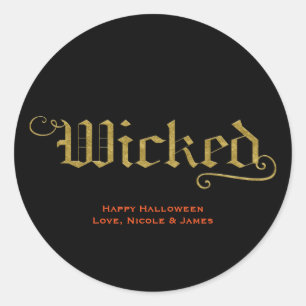 WICKED Halloween-Geschenk im falschen Gold-Look Runder Aufkleber